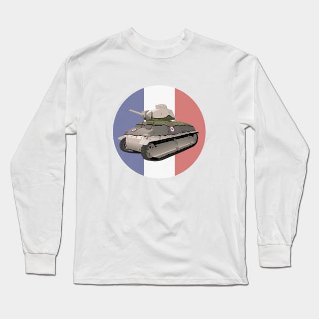 SOMUA S35 WW2 French Tank Long Sleeve T-Shirt by NorseTech